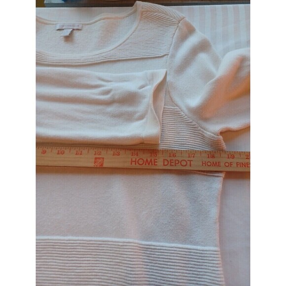 Charter Club ivory cottonblend sweater M winter white pullover classic - Picture 6 of 10